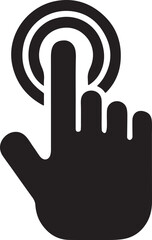 Touchscreen Tap Icon, finger press screen, editable outline gesture icon for app interaction, mobile UX UI design