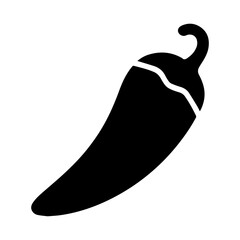 Chili pepper icon representing spicy dishes and hot flavor with transparent background
