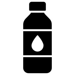 Water bottle and glass icon representing free drinking water with transparent background
