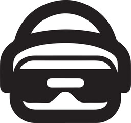 Metaverse VR Headset Icon, 3D interactive wearable, smart goggle symbol, editable black outline for metaverse and gaming tech
