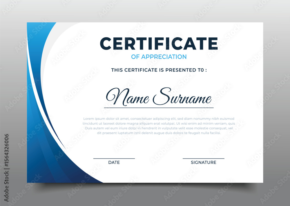 Poster abstract business certificate of appreciation template frame curve gradient design background