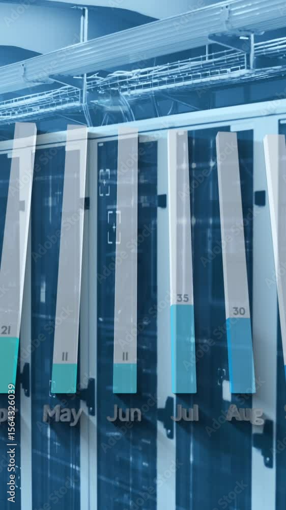 Poster statistical data processing against computer server room