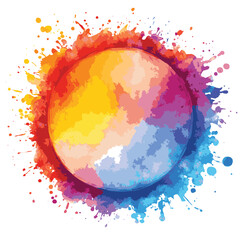 Fototapeta premium Colorful watercolor drops circle shape, round creative abstract background