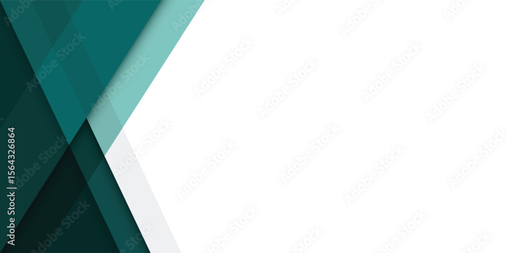 Poster abstract modern teal color geometric overlays triangle shape banner for presentation background