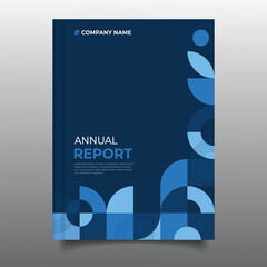 business annual report cover template flyer brochure geometric mosaic design
