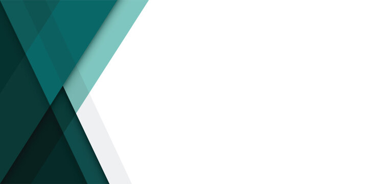 Abstract Modern Teal color Geometric Overlays triangle shape banner for presentation background