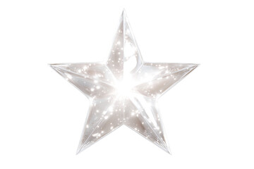 Fototapeta premium Glistening star shines brilliantly against a dark backdrop, perfect for festive designs and celestial themes.
