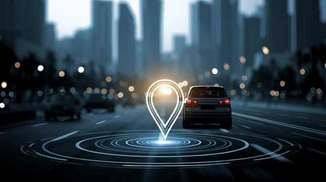 GPS tracking pulsing signal. A vehicle transmitting gps signal. Searching car location	