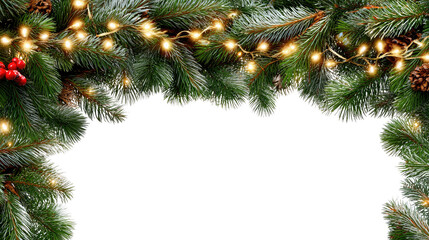 Holiday Garland with Lights: A festive Christmas garland, adorned with glowing lights and seasonal decorations, arches elegantly. Evoking warmth and holiday cheer.