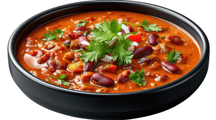 Bowl of Chili: A bowl of savory chili filled with hearty beans, flavorful spices, and garnished with fresh herbs.