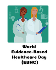 World Evidence-Based Healthcare Day, design of vertical poster, banner or flyer about medicine