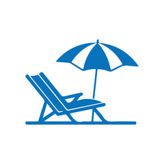 beach chairs and umbrella