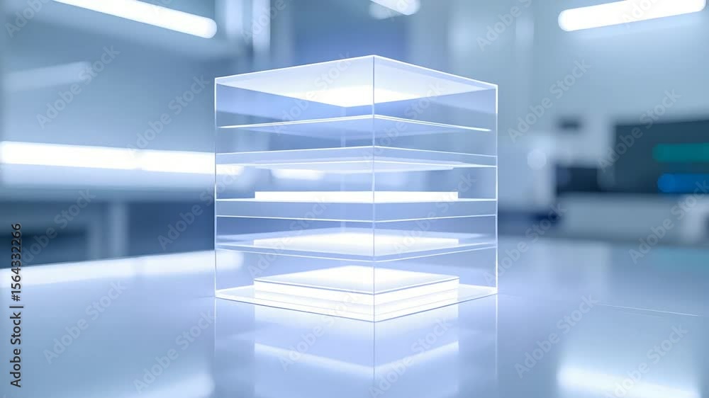 Poster transparent cubic display with light
