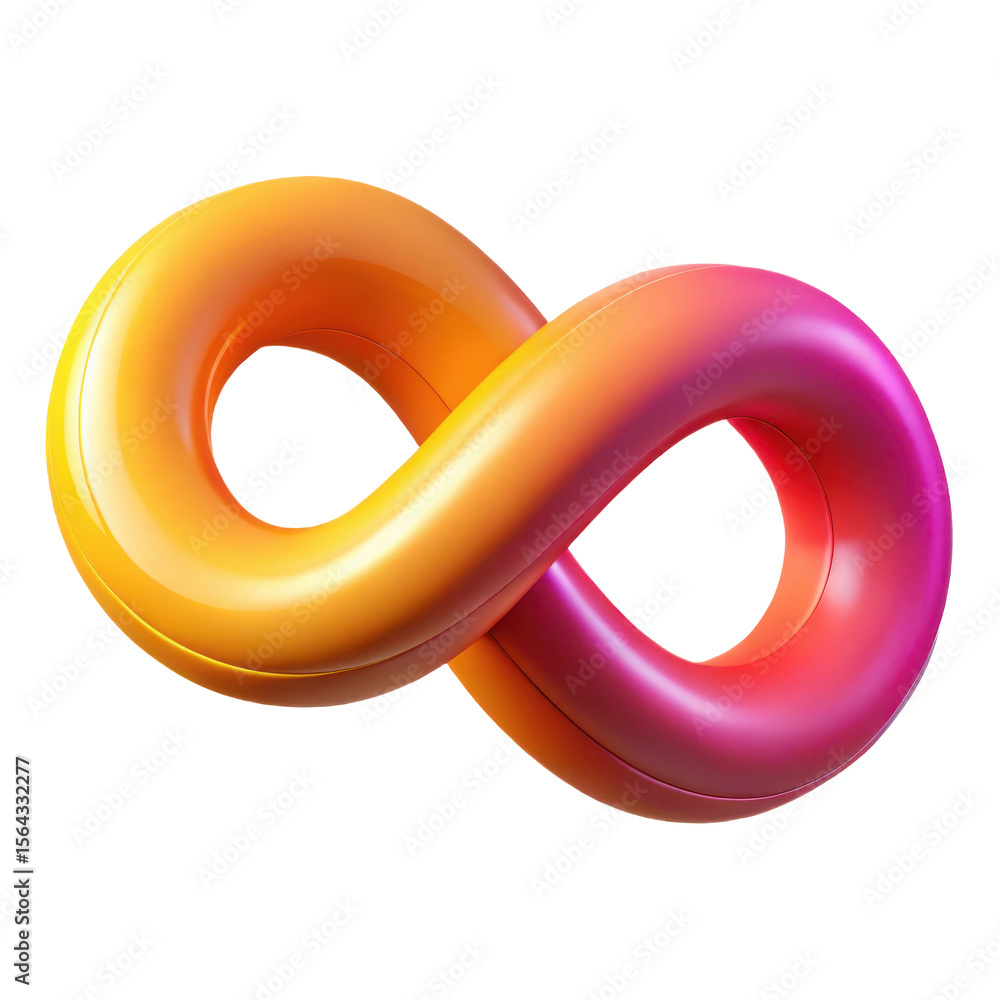 Poster infinity symbol design endless loop concept abstract shape gradient color modern graphic illustratio