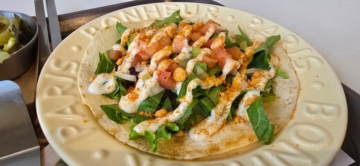 Mexican food tacos with vegetables