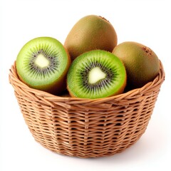 Fresh kiwi fruit in a basket