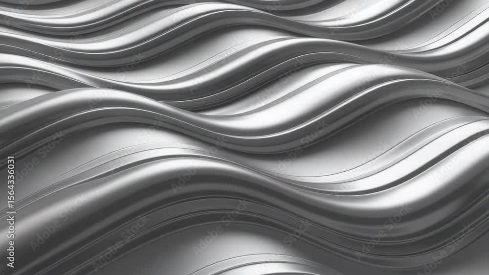 Poster abstract silver metal texture with smooth waves and shiny ripples creates a modern and dynamic backg