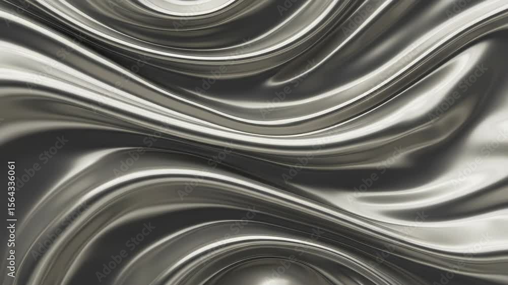 Poster abstract silver metal texture with smooth waves and shiny ripples creates a modern and dynamic backg
