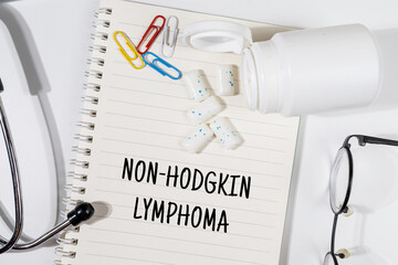 A Note with “Non-Hodgkin Lymphoma” on Doctor's Desk – Cancer Awareness Concept