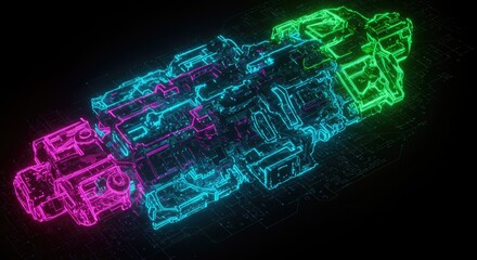 Obraz premium Futuristic Engine, Tech Design