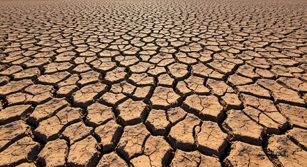 Cracked Earth: A Parched Landscape Illustrating Drought