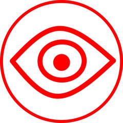 focus red line icon inside circle. Red line icon with UI UX PRODUCTIVITY theme inside circle