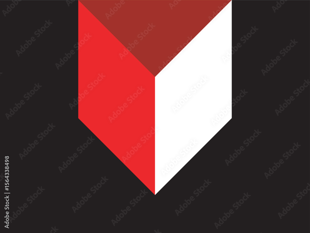 Poster abstract geometric three dimensional arrowhead shape illustration element on black background