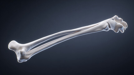 Anatomical Illustration of Human Forearm Bones on Gradient Background