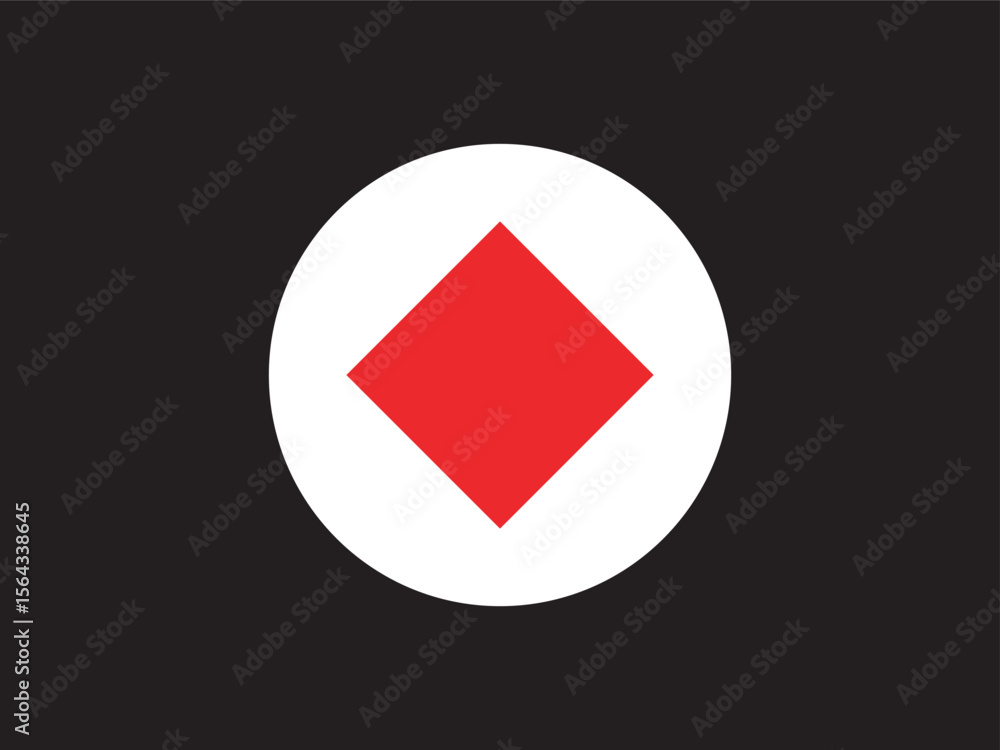 Poster modern simple diamond shape sign inside circle graphical element