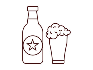 Beer icon. Beverages outline icon. Simple drink or beverages vector illustration in modern thin line style.
