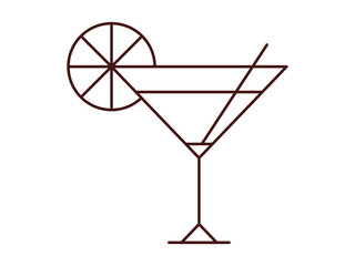 Cocktail icon. Beverages outline icon. Simple drink or beverages vector illustration in modern thin line style.
