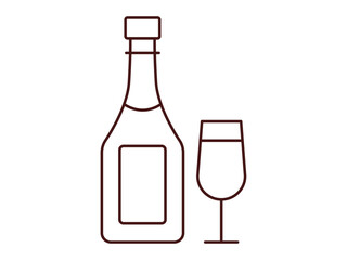 Champagne icon. Beverages outline icon. Simple drink or beverages vector illustration in modern thin line style.