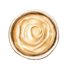 My Watercolor illustration with tahini painting isolated on a white background, illustration, AI painting design, vector set, eps format, My illustration design