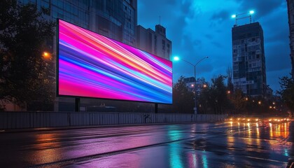 A glimpse into modern marketing amidst an urban tech scene.
