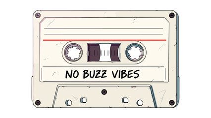 Naklejka premium Retro Cassette Tape Illustration with Grunge Textures and Vibrant Colors for Creative Projects