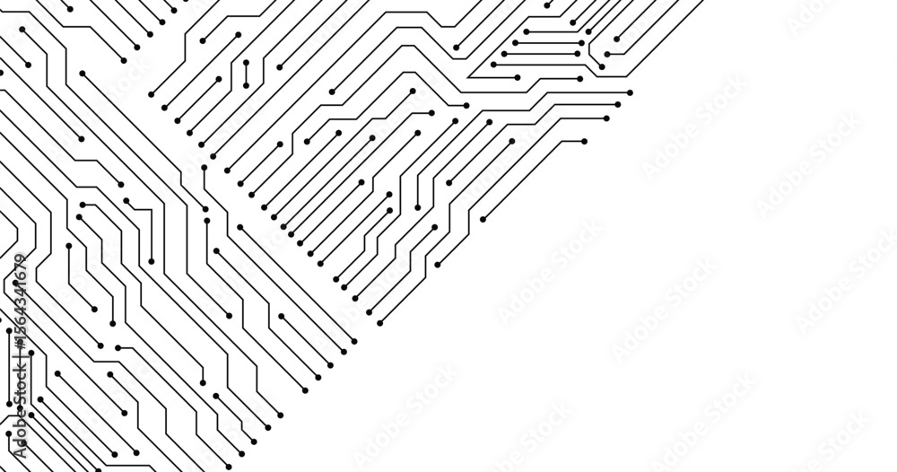 Fototapete abstract digital background with technology circuit board texture. copy space for text. vector illus