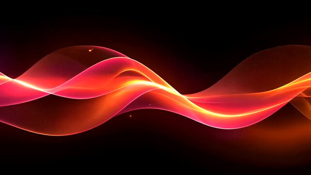 Glowing, undulating light streams on a dark background