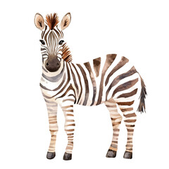 My Watercolor illustration with zebra painting isolated on a white background, illustration, AI painting design, vector set, eps format, My illustration design