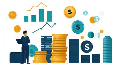 Financial planning for entrepreneurs infographics presenting cash flow management budgeting tax planning investment strategies business vs personal finance visuals