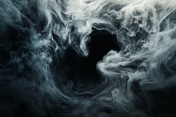 Obraz premium Abstract swirls of gray ink in a dark void