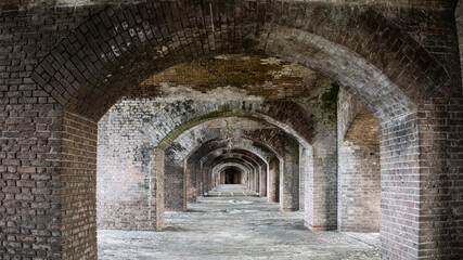 arch entrance to an old antique brick building