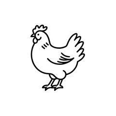 Farm Chicken Simple Drawing