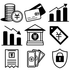 シンプルファイナンスアイコン（黒）