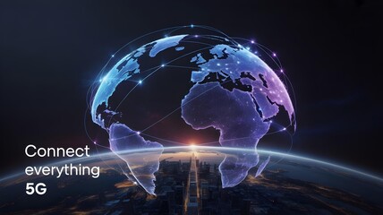 5G Global Network Connectivity Concept with Digital Earth and Light Connections