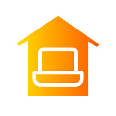 work from home gradient icon
