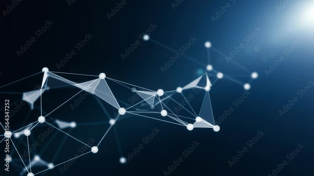 Poster an abstract blue network connection represents digital technology and data communication