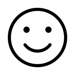 slightly smiling icon with line style, perfect for user interface projects