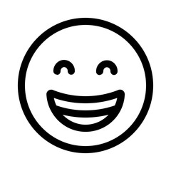 beaming face icon with line style, perfect for user interface projects