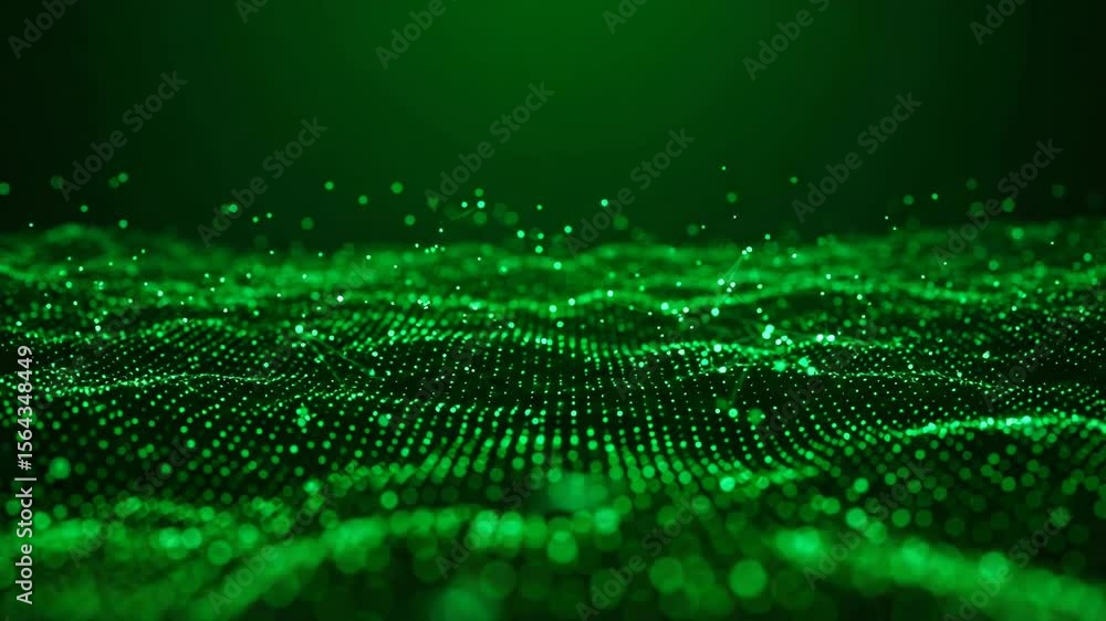 Poster a dynamic green digital wave pattern creates a futuristic and abstract background for technology