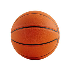 Fototapeta premium Isolated orange basketball on a transparent background, perfect for sports designs, athletic content, or basketball-themed layouts.